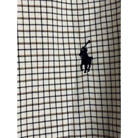Ralph Lauren 100% Cotton XLT Black Brown & White Checkered Long Sleeve Button Do - Picture 3 of 14